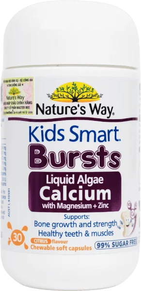 Thực phẩm bảo vệ sức khỏe Nature's Way Kids Smart Bursts Calcium With Magnesium + Zinc+ D3K2