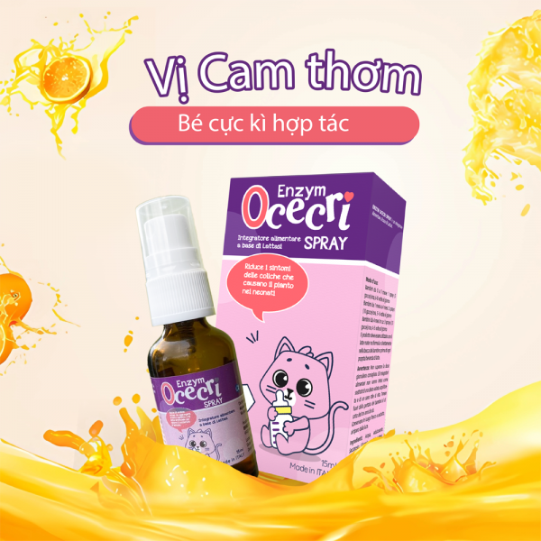 Enzym Lactase Ocecri cho trẻ sơ sinh bất dung nạp Lactase, đau bụng quấy khóc