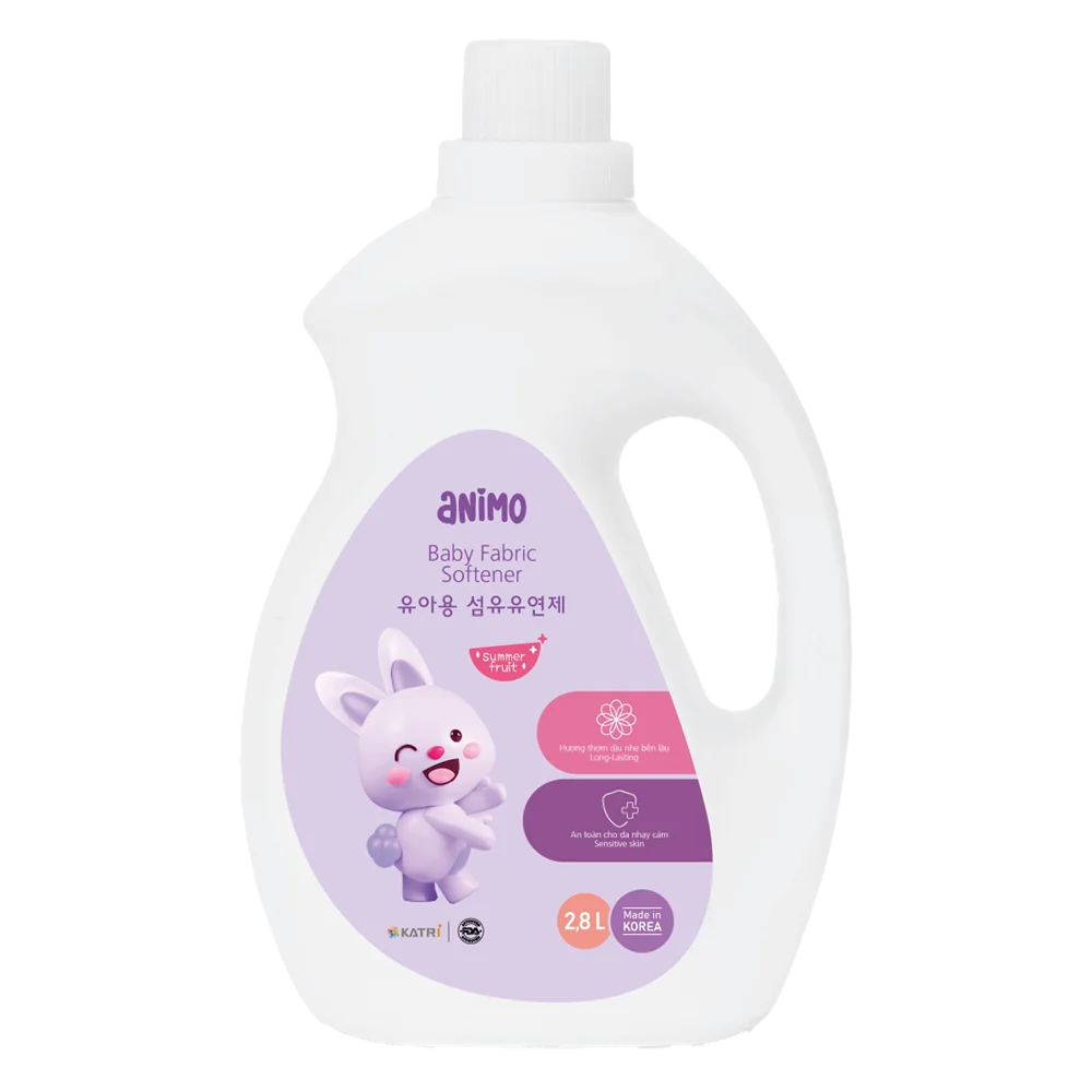 Nước xả cho bé Animo hương  trái cây mùa hè chai 2,8L