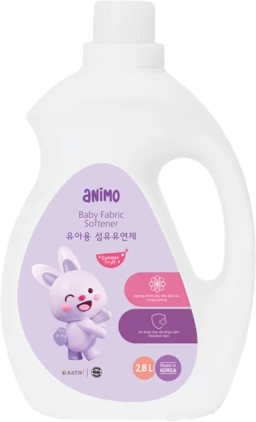 Nước xả cho bé Animo hương  trái cây mùa hè chai 2,8L