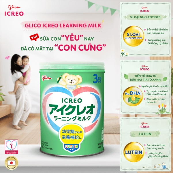 Sữa Glico Icreo Learning Milk số 3 820g (Trên 3 tuổi)