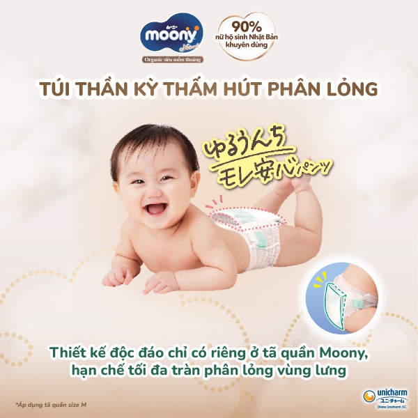 Combo 2 gói Bỉm tã quần Moony Natural size L 36 miếng (9-14kg)