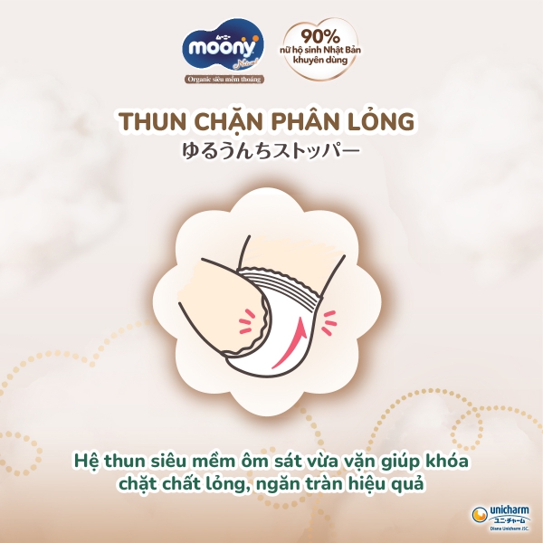 Combo 2 gói Bỉm tã dán Moony Natural size L 38 miếng (9-14kg)