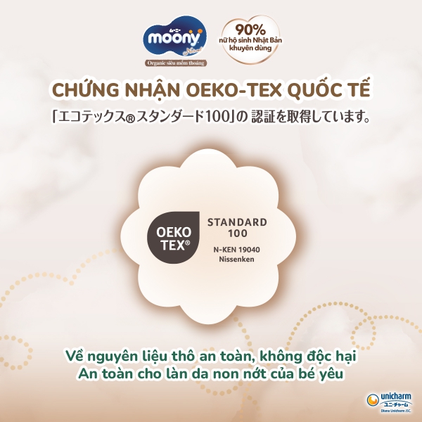 Combo 2 gói Bỉm tã dán Moony Natural size L 38 miếng (9-14kg)