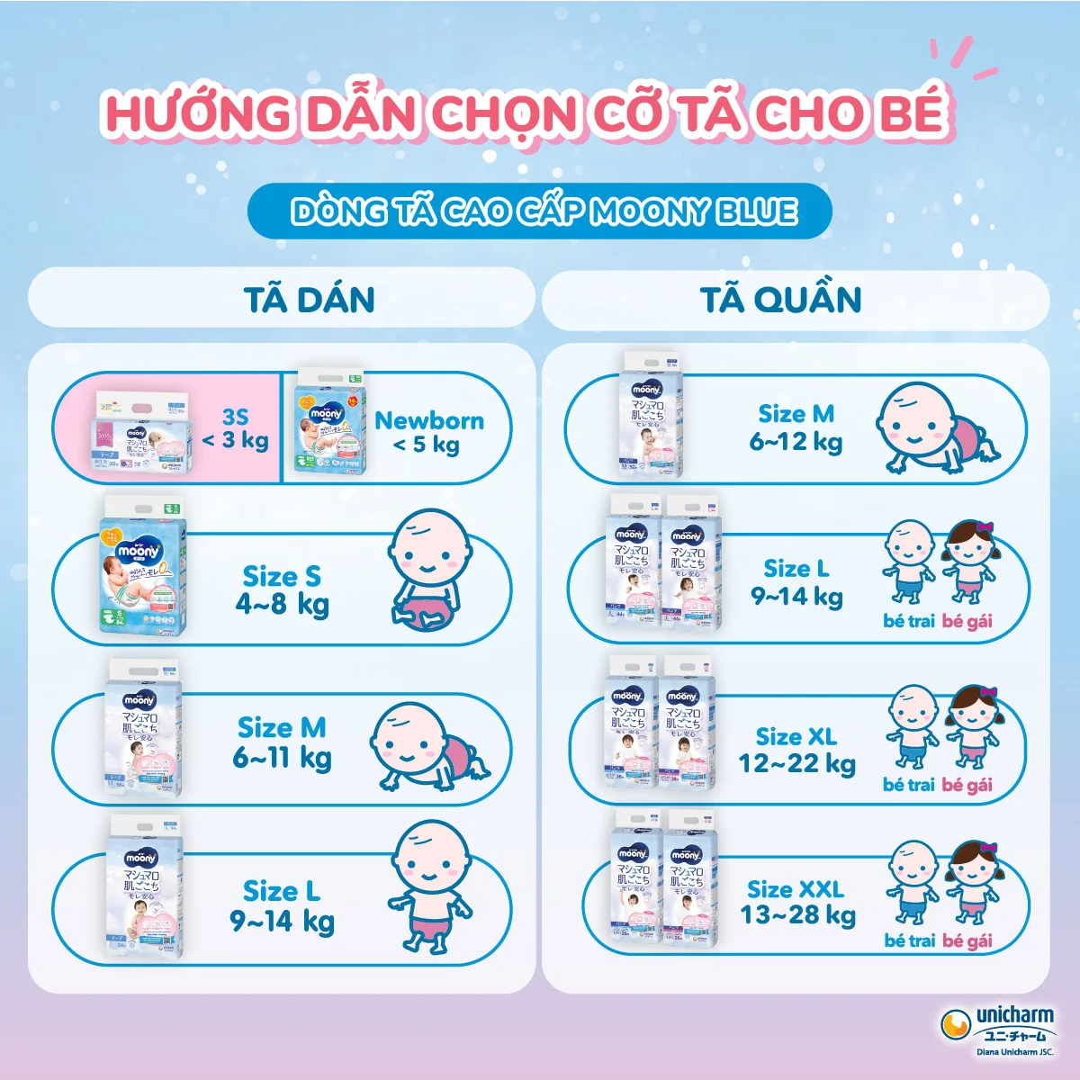 Bỉm tã quần Moony bé trai size L 44 miếng (9-14kg) (giao bao bì ngẫu nhiên)