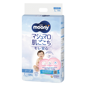 Quà tặng khi mua Combo 2 Bỉm tã dán Moony size L, 54 miếng (9-14kg)