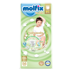 Quà tặng khi mua Combo 3 Bỉm tã quần Molfix thiên nhiên (XL, 12-17kg, 62 miếng) (giao bao bì ngẫu nhiên)
