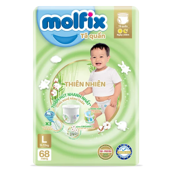 Tã quần Molfix (L, 9 - 13kg, 68 miếng) (giao bao bì ngẫu nhiên)
