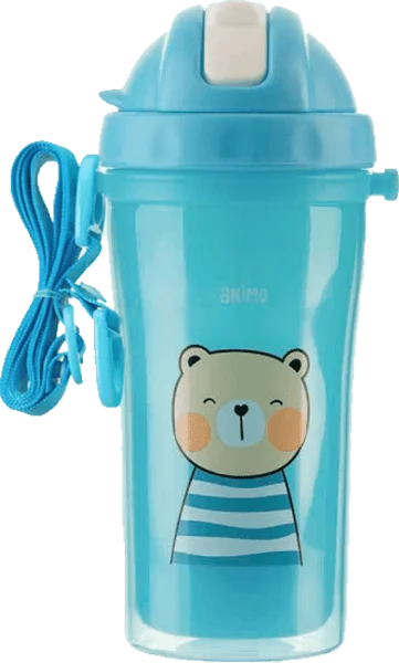 Bình tập uống cách nhiệt Animo (340ml, xanh, dây đeo, RK3415)