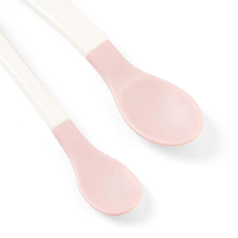 Vỉ 2 muỗng đầu mềm cho bé Animo (hồng, RK3704)