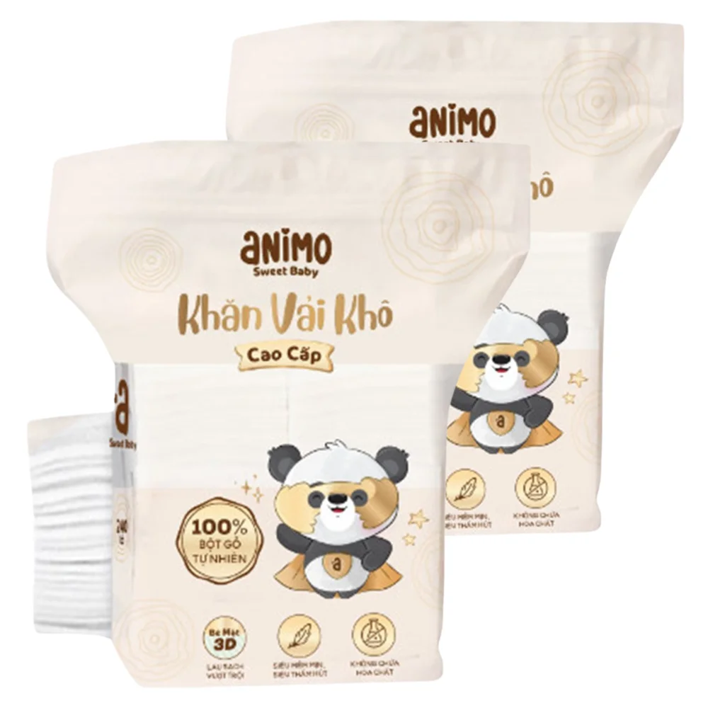 Combo 2 Khăn vải khô cao cấp Animo - 240 tờ