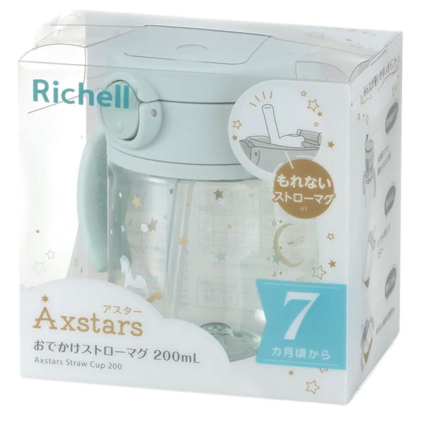 Bình ống hút Axstars 200ml Richell (Xanh, RC20442)