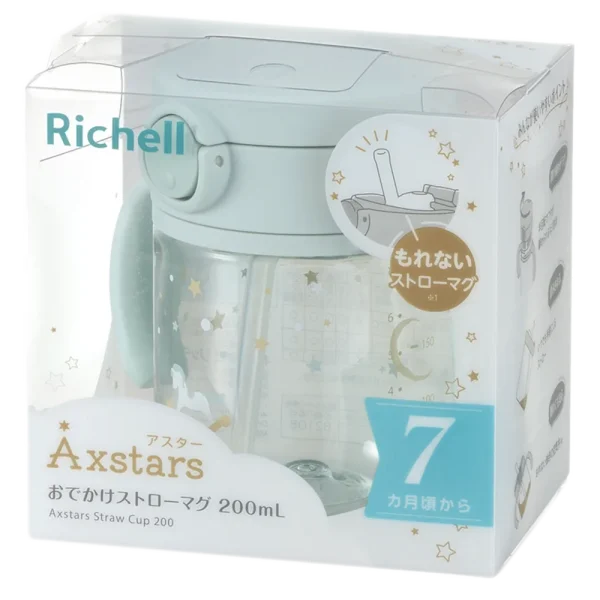 Bình ống hút Axstars 200ml Richell (Xanh, RC20442)
