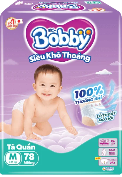Tã quần Bobby size M, 78 miếng (giao bao bì ngẫu nhiên)
