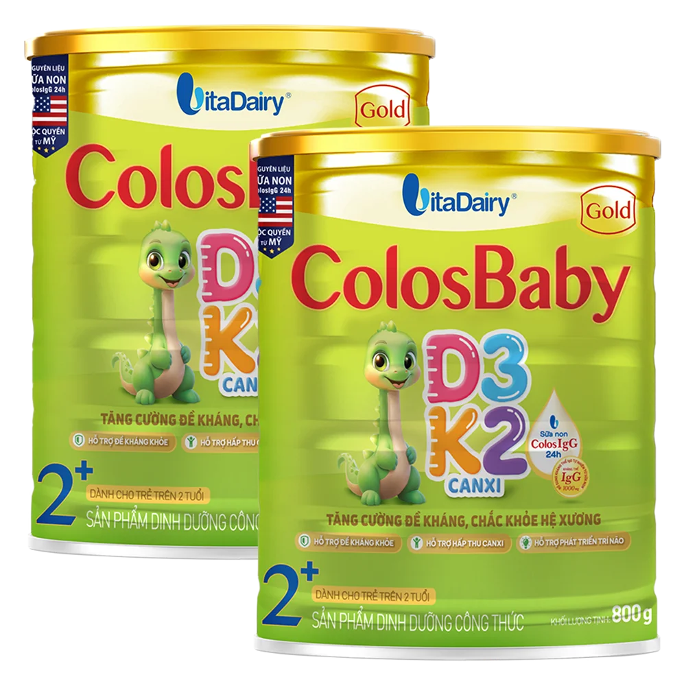 Combo 2 Sản phẩm dinh dưỡng công thức Colosbaby Gold D3K2 2+ 800g - S