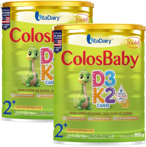 Combo 2 Sản phẩm dinh dưỡng công thức Colosbaby Gold D3K2 2+ 800g - S
