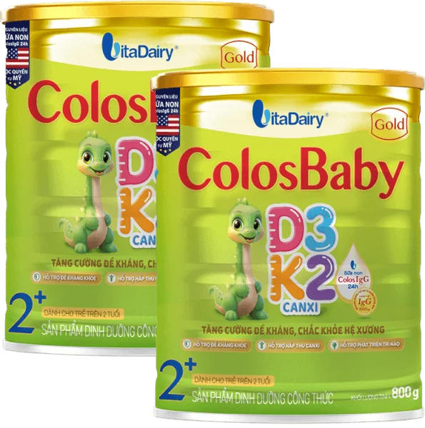 Combo 2 Sản phẩm dinh dưỡng công thức Colosbaby Gold D3K2 2+ 800g - S