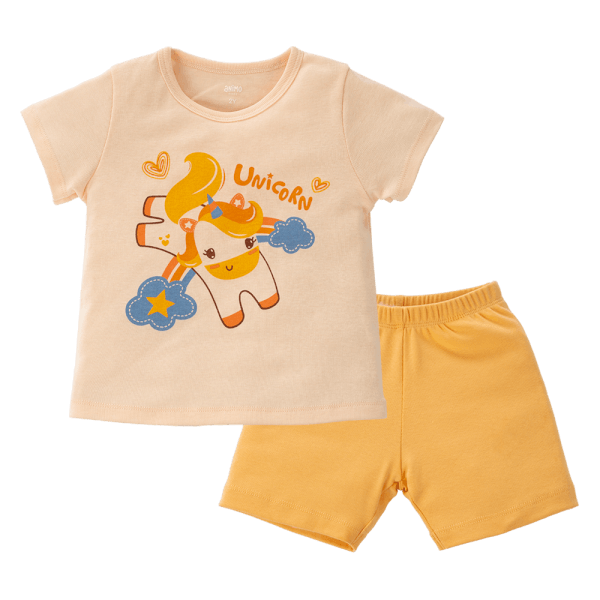 Bộ bé gái lửng Animo Easy LU0325014 (1-4Y,Kem-vàng,TT02)