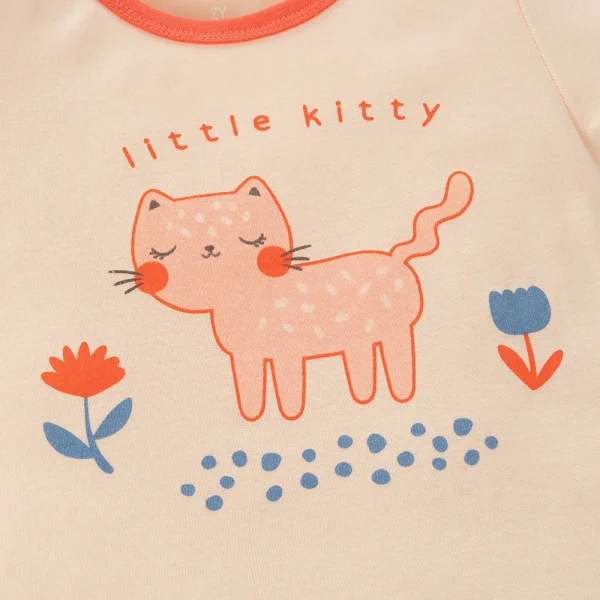 Bộ bé gái ngắn Animo Easy LU0325012 (1-4Y,Kem-hồng, TT02)