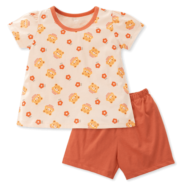 Bộ bé gái ngắn Animo Easy TQ0325002 (1-4Y,Be-Nâu,TT03)