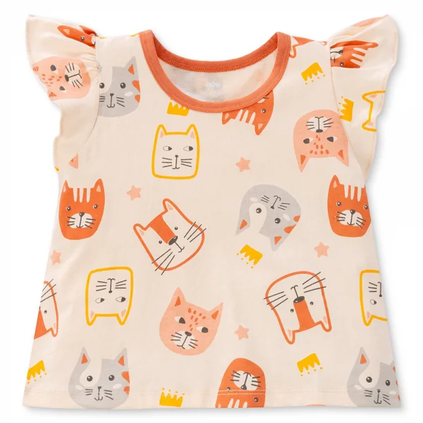 Bộ bé gái ngắn Animo Easy TQ0325001 (1-4Y,Be-Nâu,TT04)