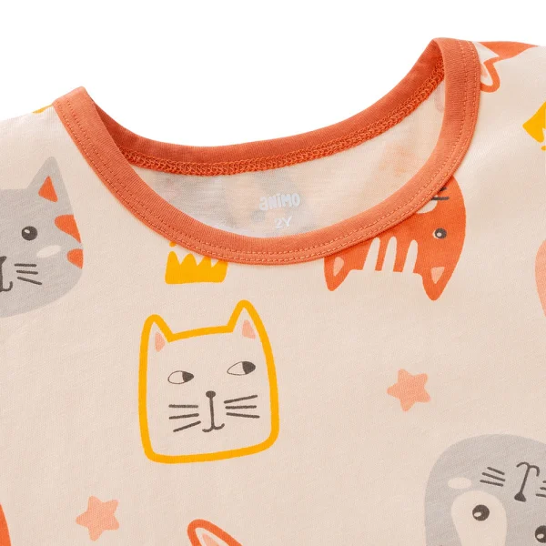 Bộ bé gái ngắn Animo Easy TQ0325001 (1-4Y,Be-Nâu,TT04)