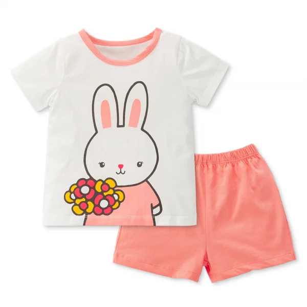 Bộ bé gái ngắn Animo Easy TX0225026 (1-4Y,Trắng-hồng,TT02)