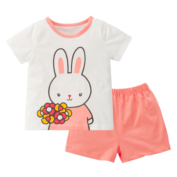 Bộ bé gái ngắn Animo Easy TX0225026 (1-4Y,Trắng-hồng,TT02)