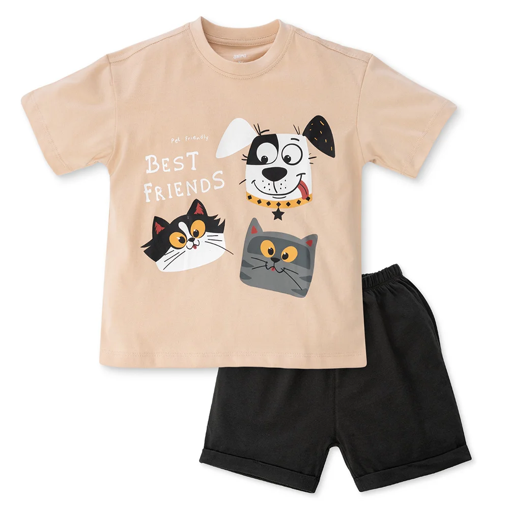 Bộ bé trai ngắn Animo HN0325060 (9M-6Y,Xám,DD02)