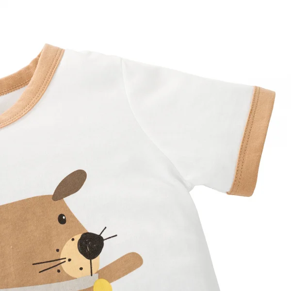 Bộ bé trai ngắn Animo Easy HN0225033 (1-4Y,Trắng-be,NN02)