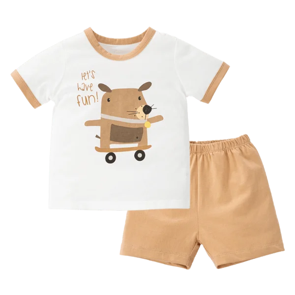 Bộ bé trai ngắn Animo Easy HN0225033 (1-4Y,Trắng-be,NN02)