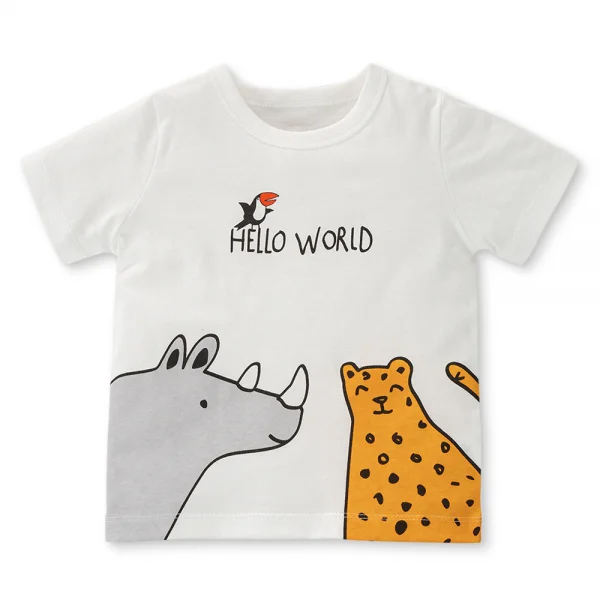 Bộ bé trai ngắn Animo Easy HN0225012 (1-4Y,Trắng-vàng,TT02)