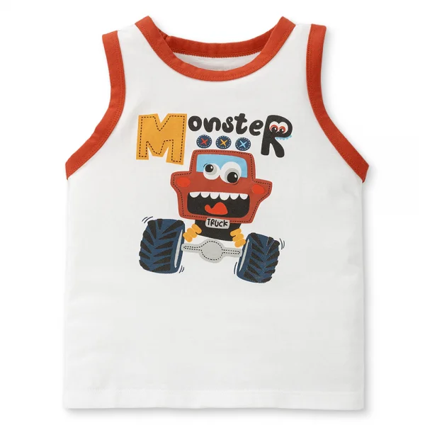 Bộ bé trai sát nách Animo Easy HN0225009 (1-4Y,Trắng-đỏ,TT02)