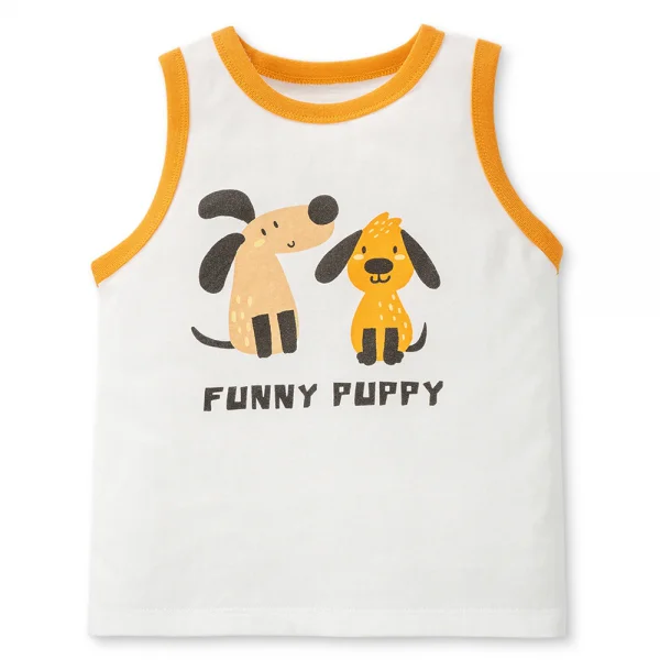 Bộ bé trai sát nách Animo Easy HN0225008 (1-4Y,Trắng-vàng,TT02)