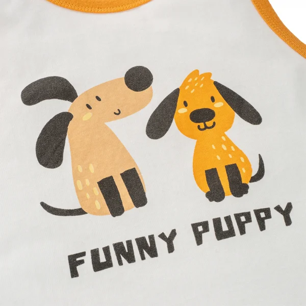 Bộ bé trai sát nách Animo Easy HN0225008 (1-4Y,Trắng-vàng,TT02)