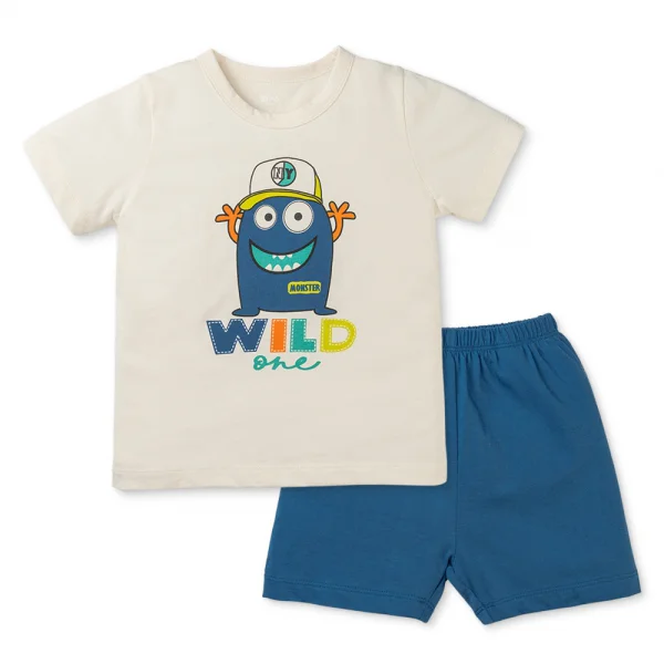 Bộ bé trai ngắn Animo Easy HN0225034 (1-4Y,Kem-dương,NN02)