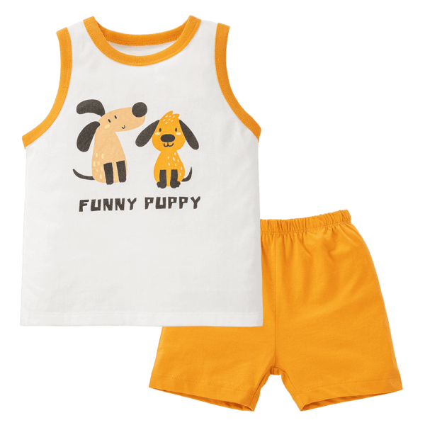 Bộ bé trai ngắn Animo Easy HN0225030 (1-4Y,Trắng-vàng,TT02)