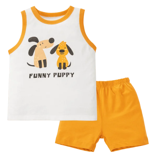 Bộ bé trai ngắn Animo Easy HN0225030 (1-4Y,Trắng-vàng,TT02)