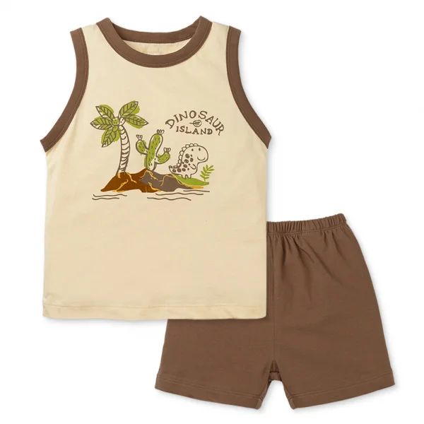 Bộ bé trai ngắn Animo Easy HN0225029 (1-4Y,Kem-nâu,TT02)