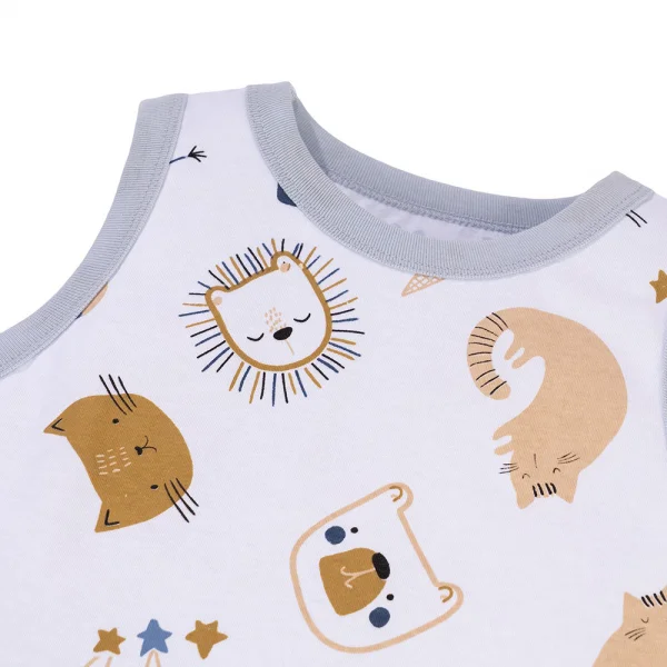 Bộ bé trai sát nách Animo Easy HN0325008 (1-4Y,Trắng-biển,NN03)