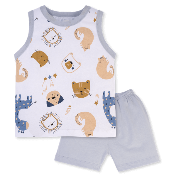 Bộ bé trai sát nách Animo Easy HN0325008 (1-4Y,Trắng-biển,NN03)