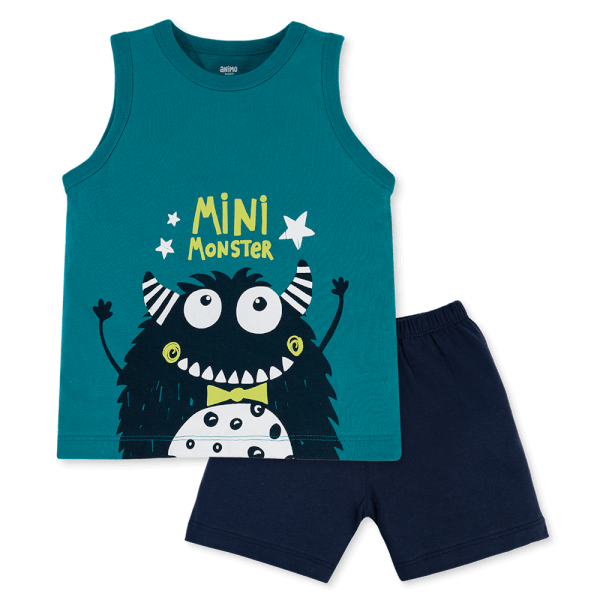 Bộ bé trai sát nách Animo Easy HN0325005 (1-4Y,Lá-dương,TT02)