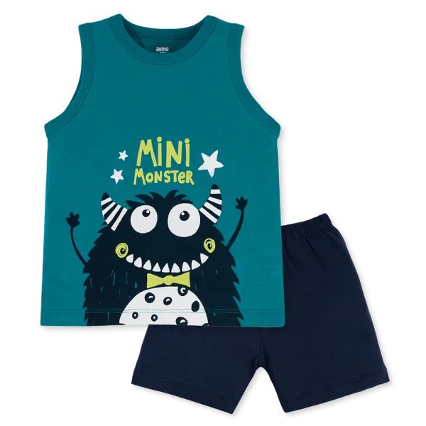 Bộ bé trai sát nách Animo Easy HN0325005 (1-4Y,Lá-dương,TT02)