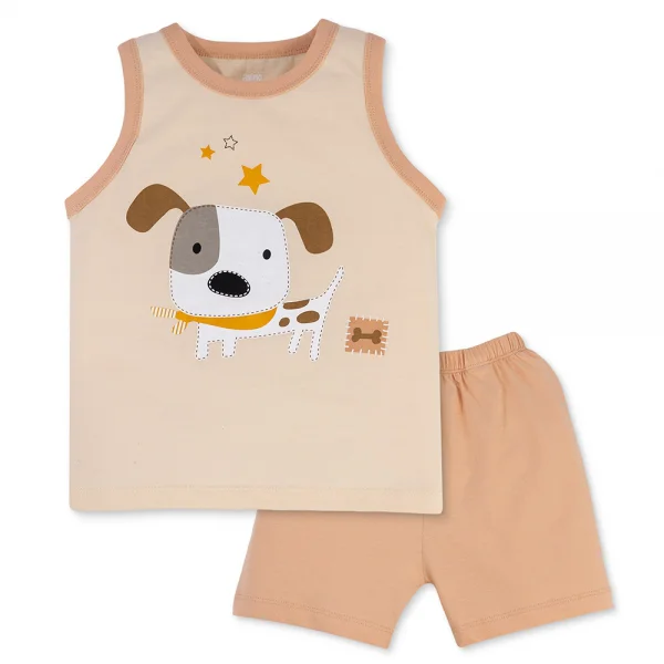 Bộ bé trai sát nách Animo Easy HN0325003 (1-4Y,Kem-be,NN02)