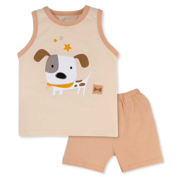 Bộ bé trai sát nách Animo Easy HN0325003 (1-4Y,Kem-be,NN02)