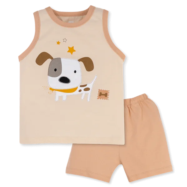 Bộ bé trai sát nách Animo Easy HN0325003 (1-4Y,Kem-be,NN02)