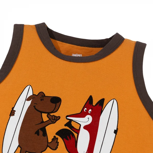 Bộ bé trai ngắn Animo Easy HN0225031 (1-4Y,Vàng-nâu,TT02)