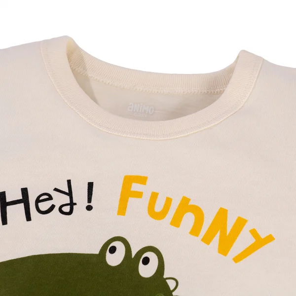 Áo bé trai tay ngắn Animo Easy HN0325064 (1-4Y,Kem,NN02)