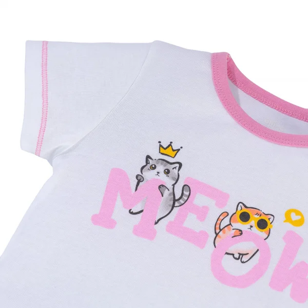 Bộ bé gái lửng Animo Easy LU0325015 (1-4Y,Trắng-tím,TT02)