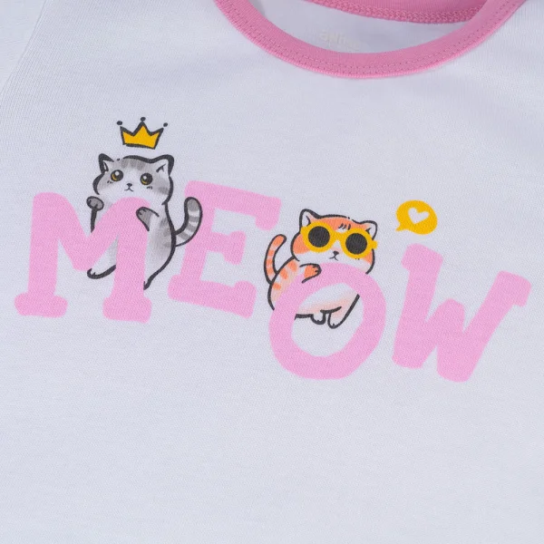 Bộ bé gái lửng Animo Easy LU0325015 (1-4Y,Trắng-tím,TT02)